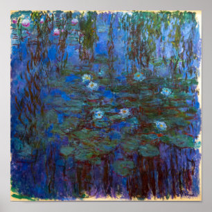 Poster Claude Monet - Nymphéas bleus