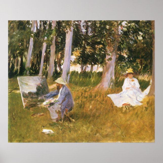Poster Claude Monet Painting, Edge of a Wood par Sargent (Devant)