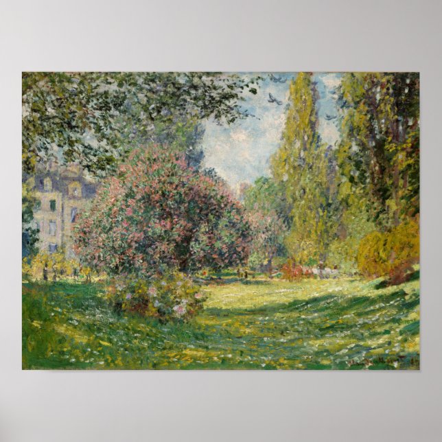 Poster Claude Monet | Paysage : Le Parc Monceau (Devant)