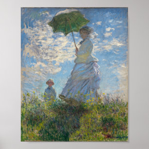 Poster Claude Monet Peinture de dame avec parasol