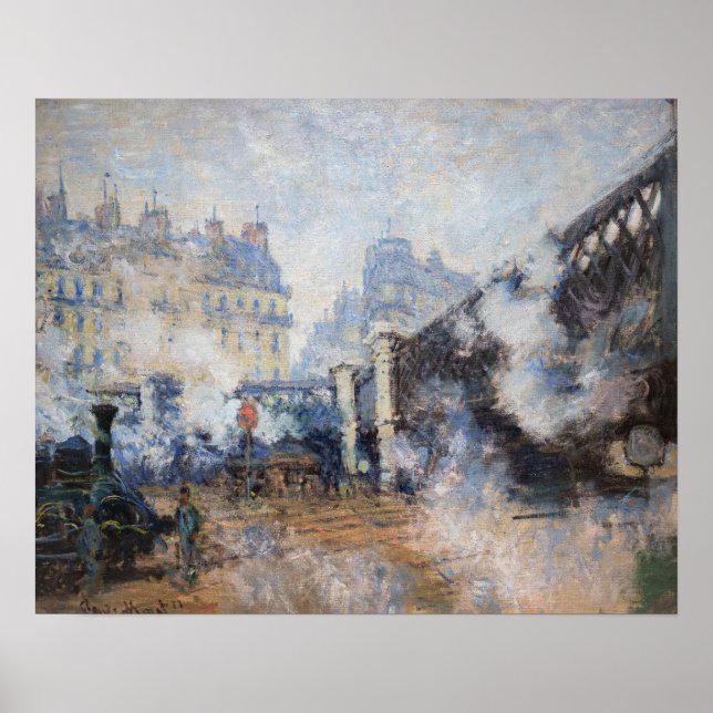 Poster Claude Monet - Pont de l'Europe, Gare Saint-Lazare (Devant)