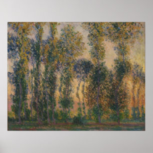 Poster Claude Monet - Poplars à Giverny, lever du soleil