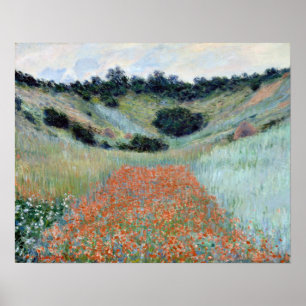 Poster Claude Monet Poppy Field dans un creux près de Giv