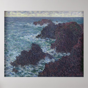 Poster Claude Monet   Rochers à Belle-Ile, la côte sauvag