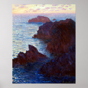 Poster Claude Monet Rocks à Belle-Ville, Port-Domois