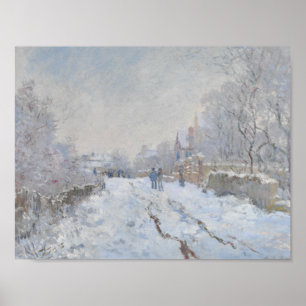 Poster Claude Monet - Scène de neige à Argenteuil