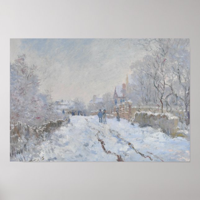 Poster Claude Monet - Scène de neige à Argenteuil (Devant)
