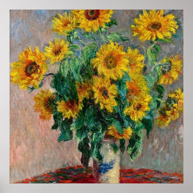 Poster Claude Monet - Tournesols (Devant)