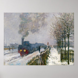 Poster Claude Monet - Train dans la neige / La locomotive