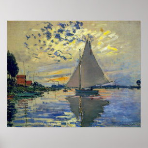 Poster Claude Monet - Voilier au Petit-Gennevilliers