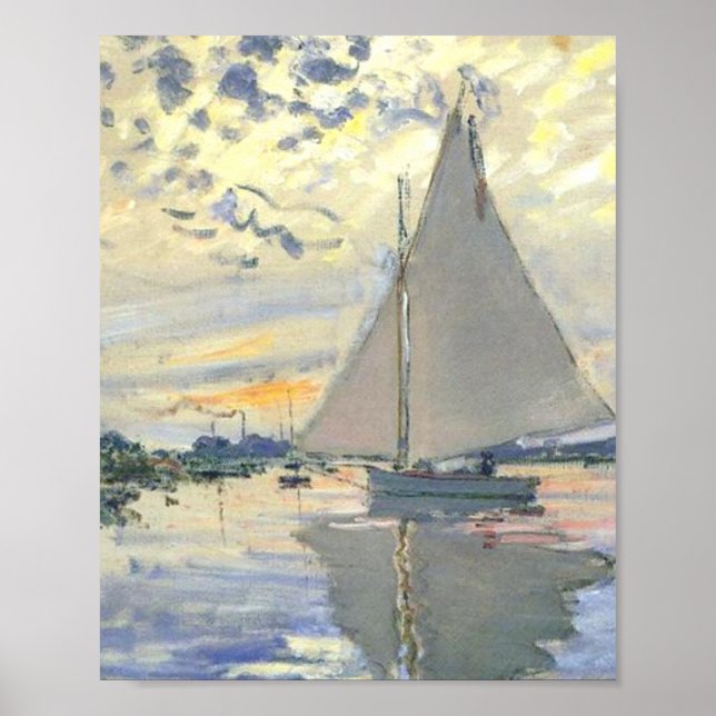 Poster Claude Monet - Voilier Au Petit Gennevilliers (Devant)