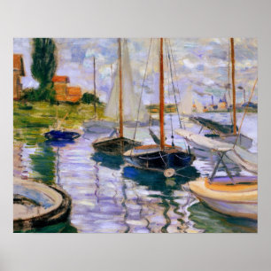 Poster Claude Monet - voiliers sur la Seine