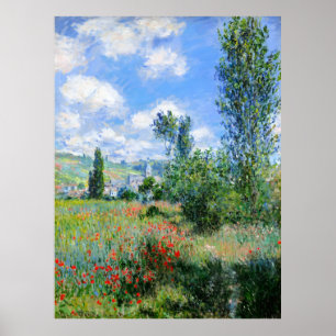 Poster Claude Monet, Vue de Vé theuil, 1880