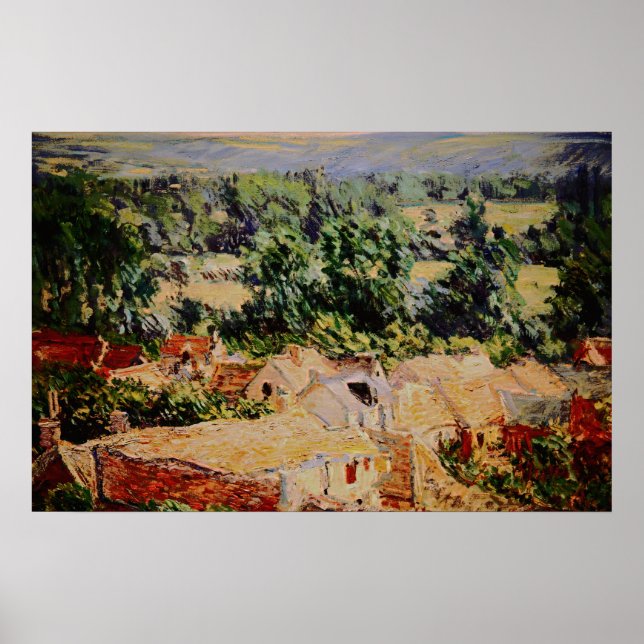 Poster Claude Monet - Vue du village de Giverny (Devant)