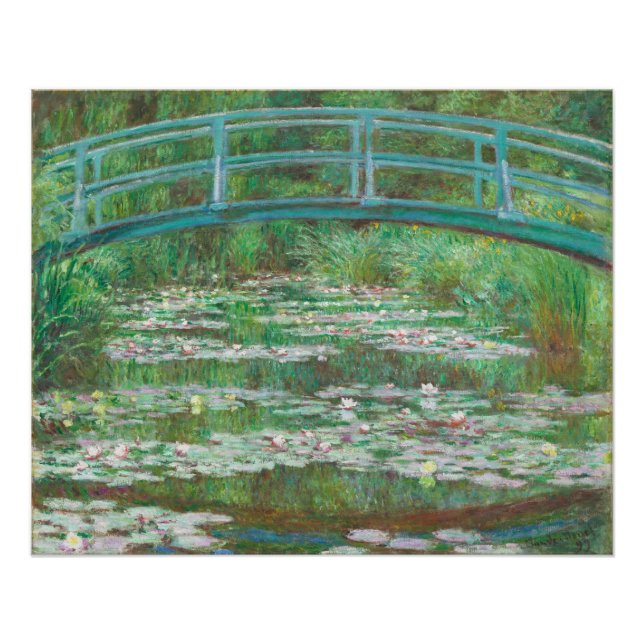 Poster Claude Monet - Water Lilies and Japanese Bridge  (Devant)