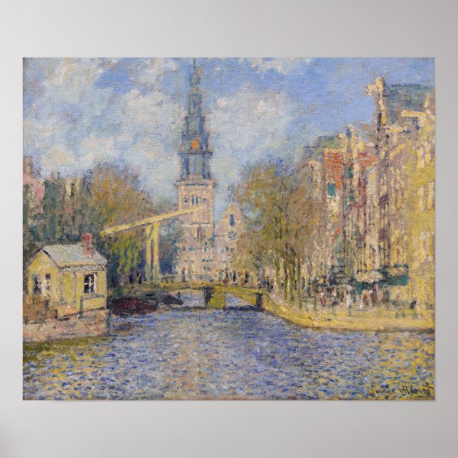 Poster Claude Monet - Windmills près de Zaandam (Devant)