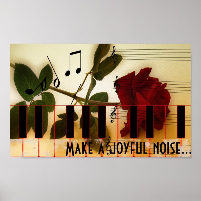 Poster Clavier de piano avec couplet biblique (Devant)