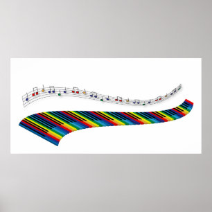 Poster Clavier de piano coloré