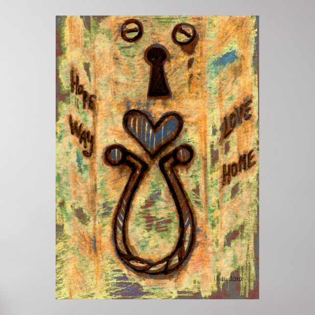 Poster Clavier et coeur (Devant)