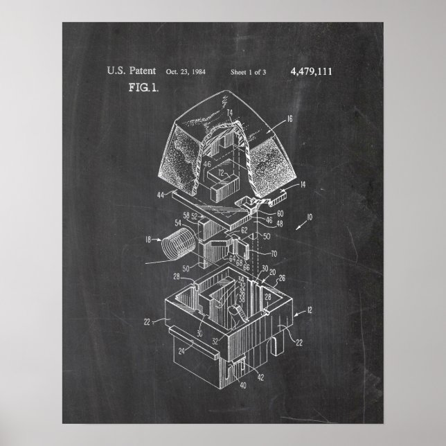 Poster Clavier mécanique Brevet clé (Devant)