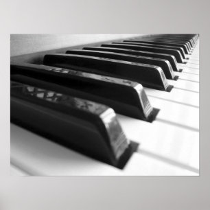 Poster Clavier - noir et blanc
