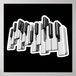 Poster clavier piano touches design