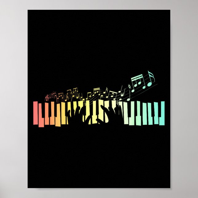 Poster Claviers Anist Notes de Musique Ano  (Devant)