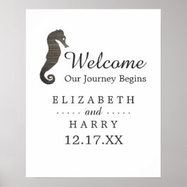 Poster Clay Seahorse Beach Mariage Bienvenue