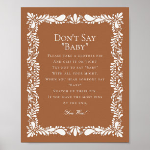 Poster Clay Talavera Tile Dont Dire Baby shower Jeu