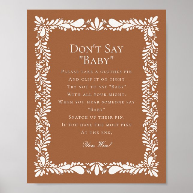 Poster Clay Talavera Tile Dont Dire Baby shower Jeu (Devant)