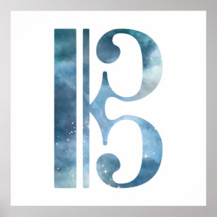 Poster clé de ténor de clé de clé alto