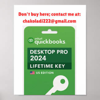 Poster Clé Intuit Quickbooks Desktop Pro Edition 2024