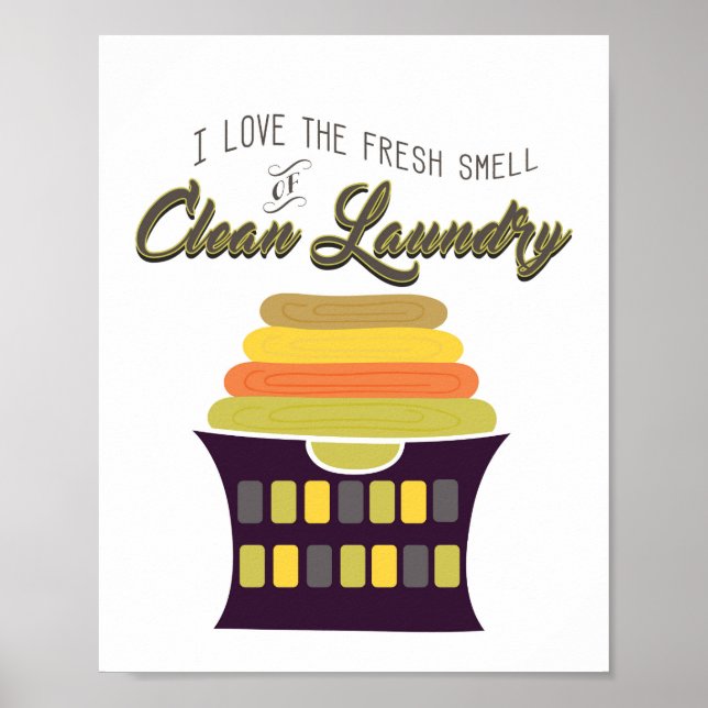 Poster Clean Laundry Art Print - Laundry Wall Art (Devant)