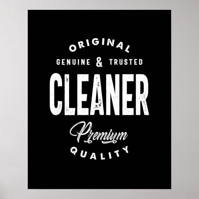Poster Cleaner Titre de l'emploi Teft Gift Mens Femmes (Devant)