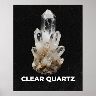 Poster Clear Quartz Crystal Cluster