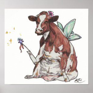 Poster Clémentine la vache fée