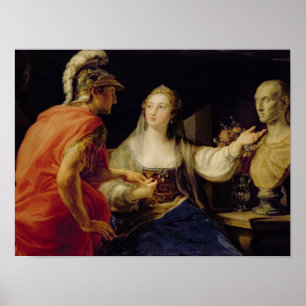 Poster Cléopâtre montrant à Octavius le buste de Jules