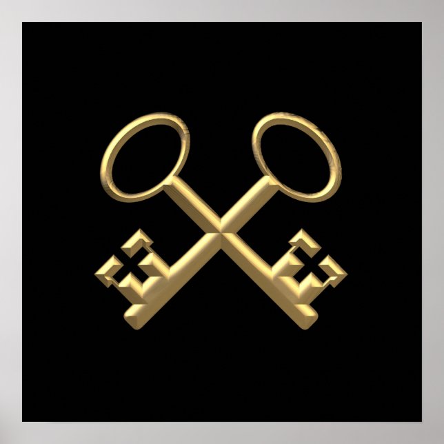 Poster Clés de St Peter en or "3D" (Devant)