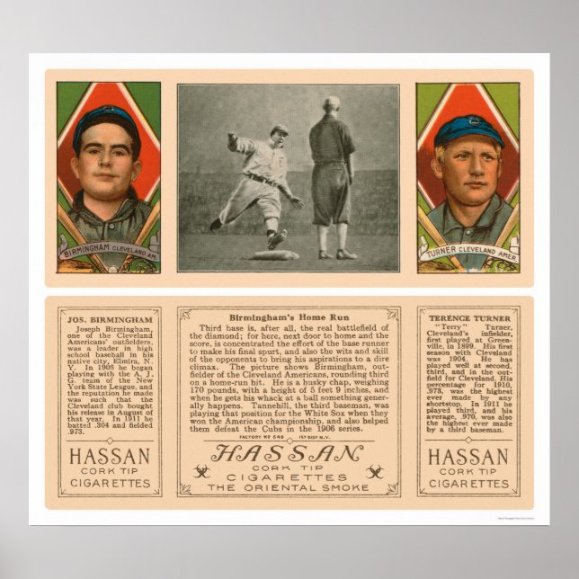 Poster Cleveland Indians Baseball 1912 (Devant)