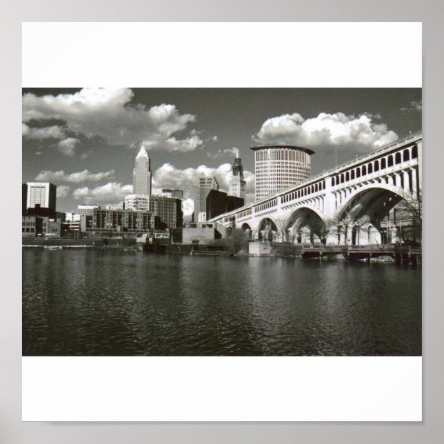 Poster Cleveland noir et blanc (Devant)