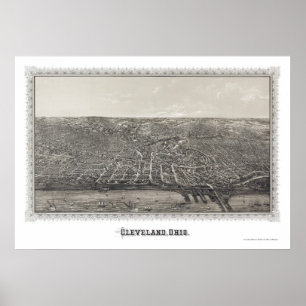 Poster Cleveland, OH Carte panoramique - 1887