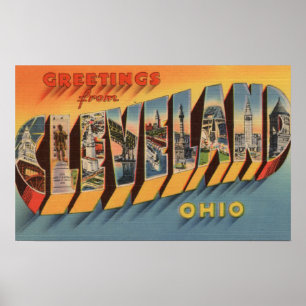 Poster Cleveland, Ohio - Scènes de grandes lettres 2