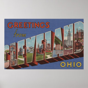 Poster Cleveland, Ohio - Scènes de grandes lettres 3