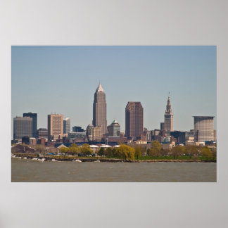 Poster Cleveland Skyline au printemps