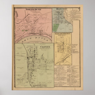 Poster Cleves, courbure du nord, Ohio