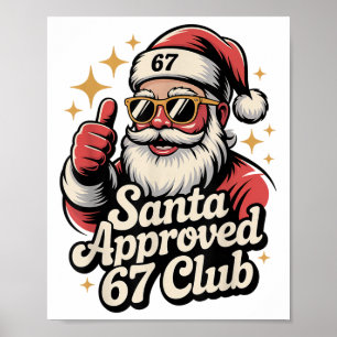 Poster Clic Noël 67 Santa Meme - Rétro Santa Approuve