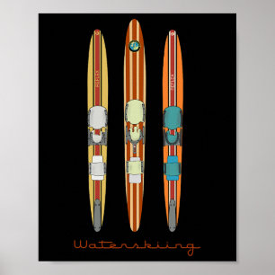 Poster Clic Skis d'eau Vintage