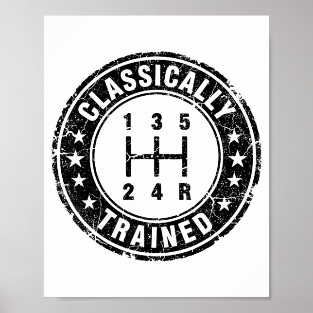 Poster Clically Trained Car Guy Manual Transmission Stick (Devant)