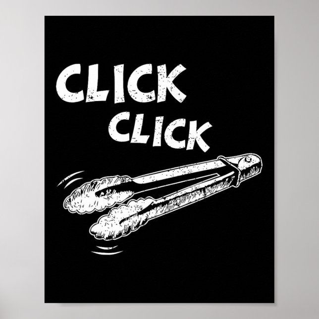 Poster Click A Click Tongs Bbq Byrbecue Byrbecuing Hangin (Devant)