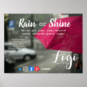 Poster Clientèle pluie référencement immobilier marketing